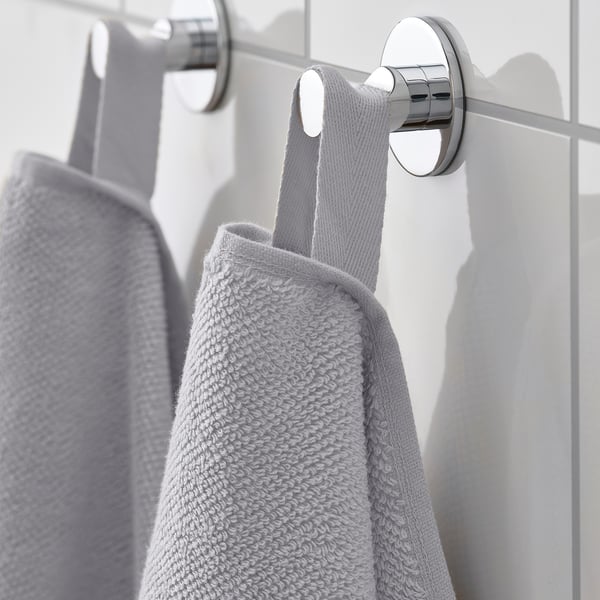 VINARN Bath towel, light grey, 70x140 cm