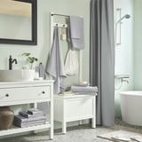 VINARN Bath towel, light grey, 70x140 cm