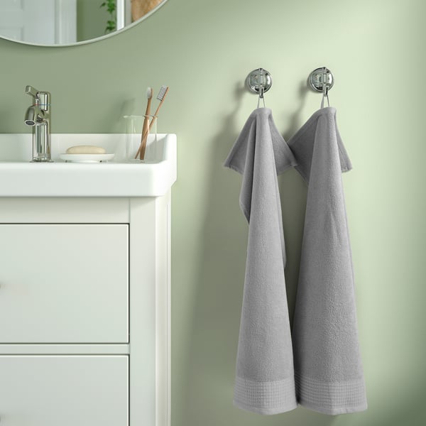 VINARN Hand towel, light grey, 40x70 cm