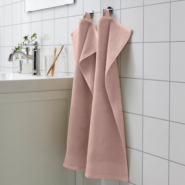 VINARN Hand towel, light pink, 40x70 cm
