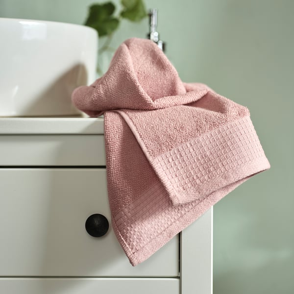 VINARN Hand towel, light pink, 40x70 cm
