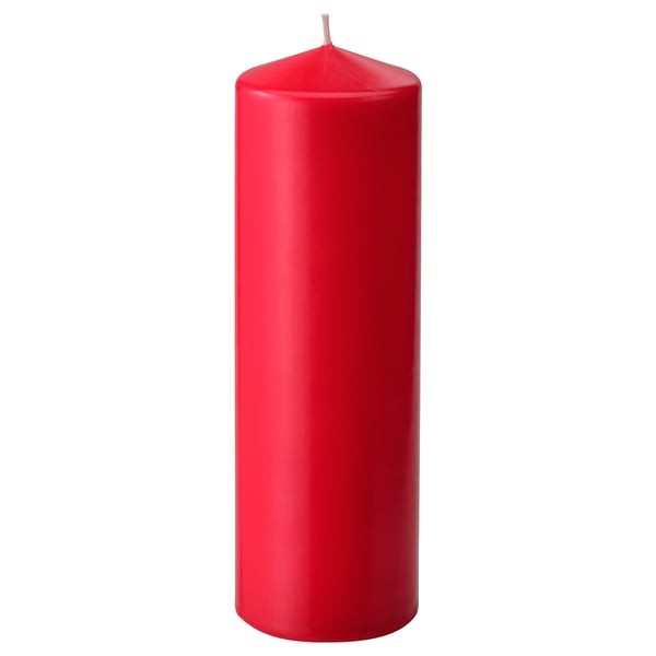 Vinterfest Unscented Block Candle Red Ikea