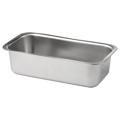VINTERROCKA silver loaf pan, stainless steel, rectangular, simple design.
