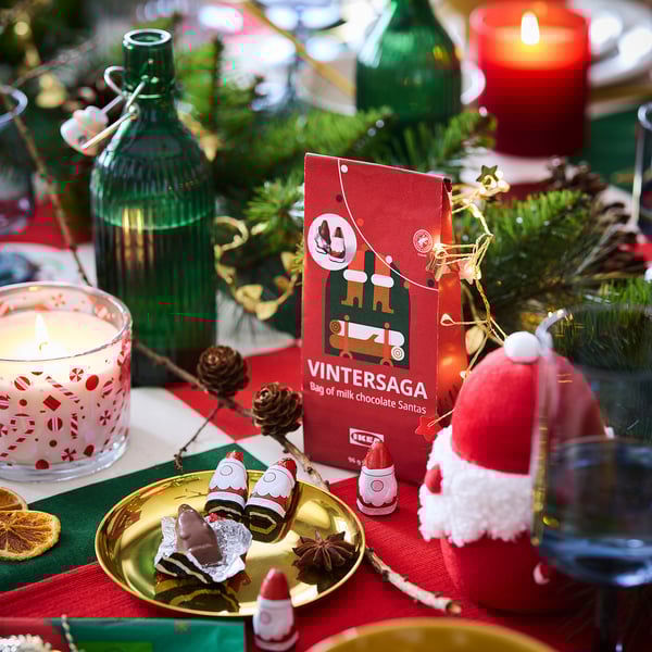 VINTERSAGA Bag of Chocolate Santas, Rainforest Alliance Certified, 96 g