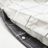 VITKLÖVER Duvet cover and 2 pillowcases, white black/check, 240x220/50x80 cm