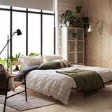 VITKLÖVER Duvet cover and 2 pillowcases, white black/check, 240x220/50x80 cm