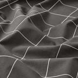 VITKLÖVER Duvet cover and 2 pillowcases, white black/check, 240x220/50x80 cm
