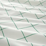 VITKLÖVER Duvet cover and pillowcase, white green/check, 150x200/50x80 cm