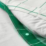 VITKLÖVER Duvet cover and pillowcase, white green/check, 150x200/50x80 cm