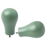 VITSKRÅP Finials, 1 pair, wood/green