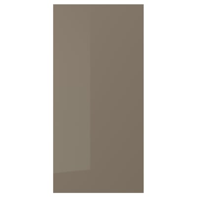 VOXTORP Cover panel, high-gloss dark grey-brown, 39x81 cm