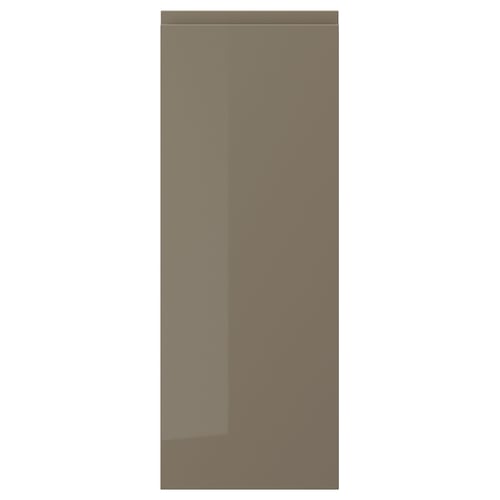 VOXTORP door, sleek dark grey-brown, high gloss, rectangular, easy-clean surface, integrated handle, modern design.