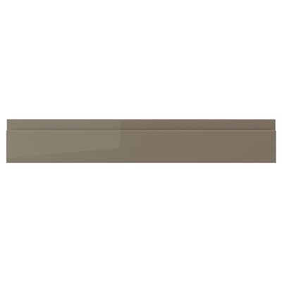 VOXTORP Drawer front, high-gloss dark grey-brown, 60x10 cm