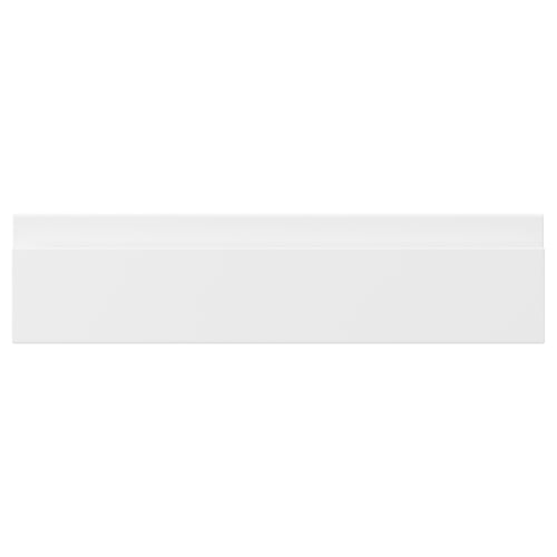 VOXTORP matte white drawer front with integrated handles, smooth and modern.