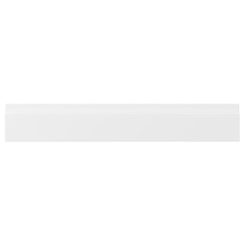 White VOXTORP drawer front with smooth, minimalist design and integrated handles.
