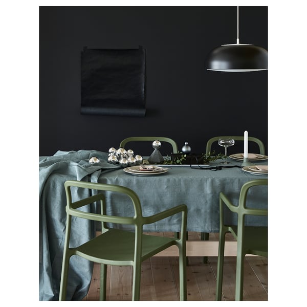 YPPERLIG Chair with armrests, green