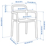 YPPERLIG Chair with armrests, green