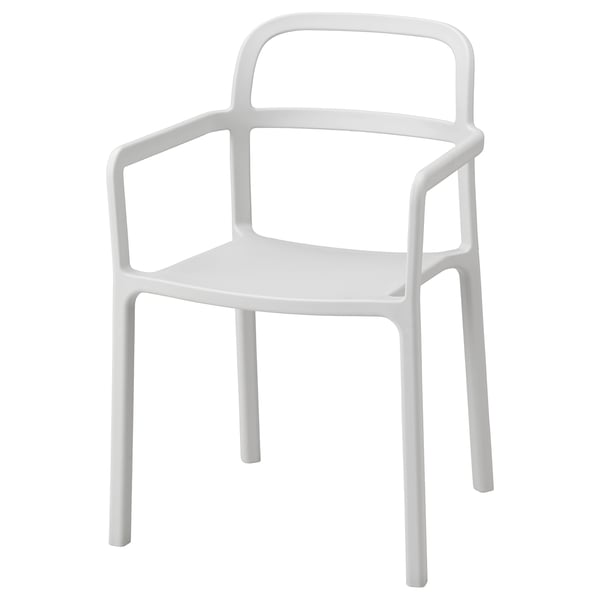 YPPERLIG Chair with armrests, light grey