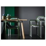YPPERLIG Chair with armrests, light grey