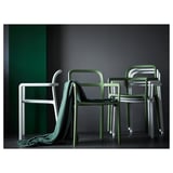 YPPERLIG Chair with armrests, light grey