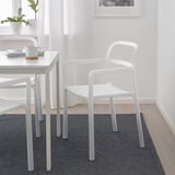 YPPERLIG Chair with armrests, light grey