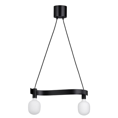 ACKJA / TRÅDFRI Lampu pendan bermentol lampu, berbentuk ombak hitam/pintar boleh malap tanpa wayar