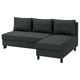 ÄLVDALEN Sofa katil 3 tempat duduk + chaise, Knisa kelabu gelap