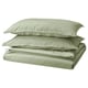 Pilihan: ÄNGSLILJA Sarung duvet dan 2 sarung bantal, kelabu-hijau, 200x200/50x80 cm