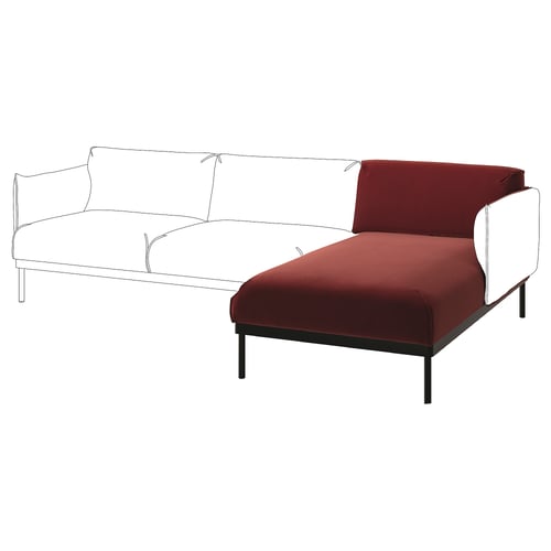ÄPPLARYD Bahagian chaise longue, Djuparp merah coklat