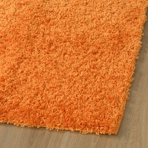 ÄRENDE Ambal, bulu tebal, jingga, 160x230 cm