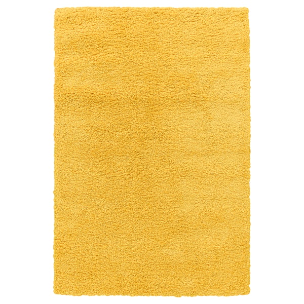 ÄRENDE Ambal, bulu tebal, kuning, 120x180 cm