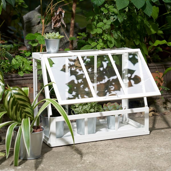 ÅKERBÄR Rumah hijau, dalam/luar/putih, 45 cm