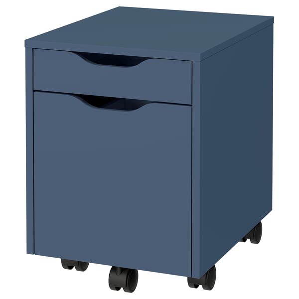 ALEX Unit laci beroda, hitam biru/hitam, 36x50 cm