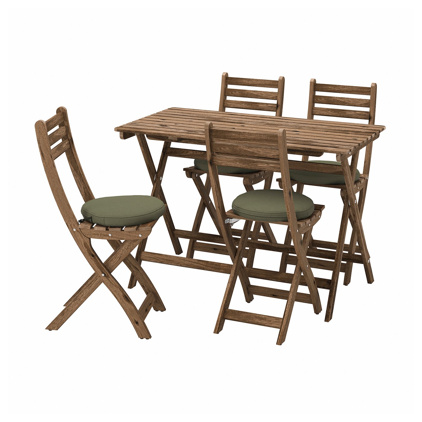 ASKHOLMEN Meja + 4 kerusi lipat, luar IKEA