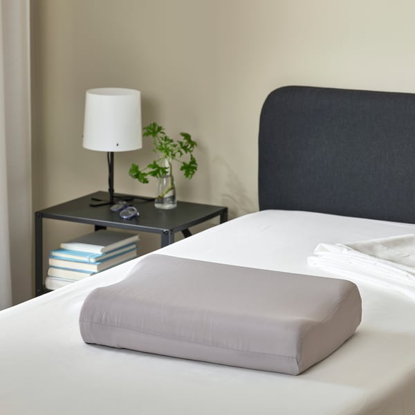 BÄRGLIM Sarung bantal utk bantal ergonomi, kelabu, 33x50 cm