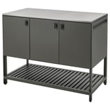 BÅTSKÄR Unit dapur tertutup, di luar bangunan/kelabu gelap, 120x60 cm