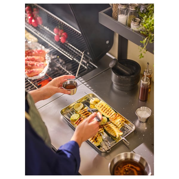 BÅTSKÄR Unit tambahan dengan para-para, luar rumah/kelabu gelap, 120x70 cm