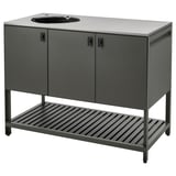 BÅTSKÄR Unit untuk sink, di luar bangunan/kelabu gelap, 120x60 cm