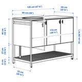 BÅTSKÄR Unit untuk sink, di luar bangunan/kelabu gelap, 120x60 cm