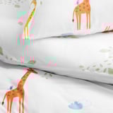 BERGFINK Set 3 unit linen tempat tidur + beg, hijau zirafah, 150x200/50x80 cm