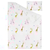 BERGFINK Set 3 unit linen tempat tidur + beg, hijau zirafah, 150x200/50x80 cm