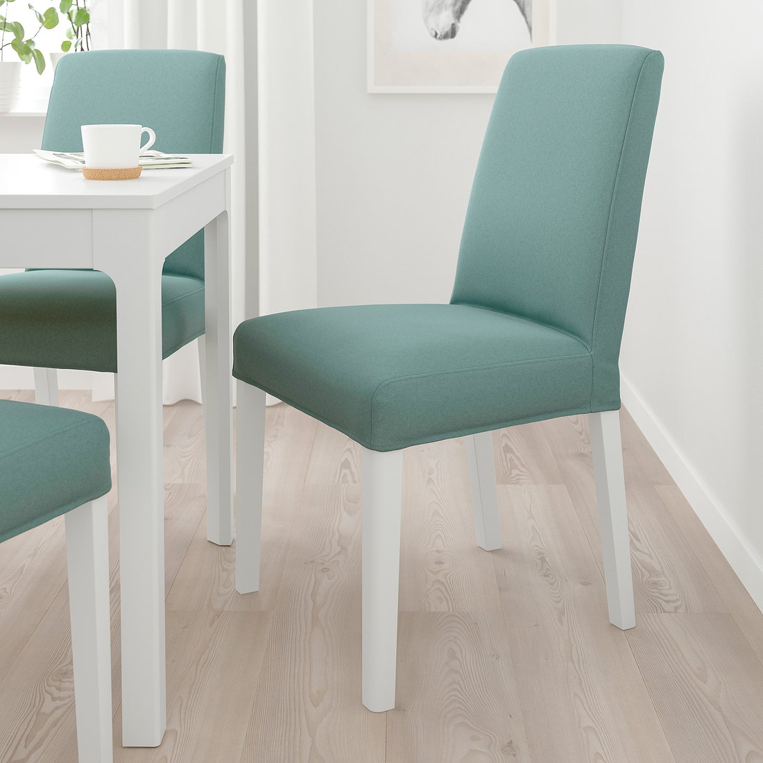 BERGMUND Kerusi putih/Ljungen hijau muda IKEA