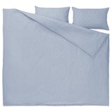 BERGPALM Sarung duvet dan 2 sarung bantal, biru/berjalur, 200x200/50x80 cm