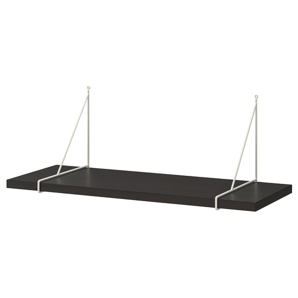 BERGSHULT / PERSHULT Para-para dinding, coklat hitam/putih, 80x30 cm