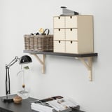 BERGSHULT / SANDSHULT Para-para dinding, coklat hitam/aspen, 80x20 cm