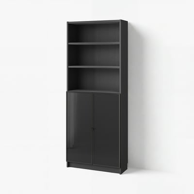 BILLY / HÖGBO Rak buku dengan pintu kaca