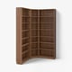 BILLY Komb. sudut rak buku+unit sambungan, coklat kesan kayu walnut, 136/136x28x237 cm