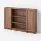 BILLY / OXBERG Kombinasi rak buku dengan pintu, coklat kesan kayu walnut, 160x106 cm