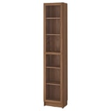 BILLY / OXBERG Rak buku berpintu kaca, coklat kesan kayu walnut/kaca jernih, 40x30x202 cm