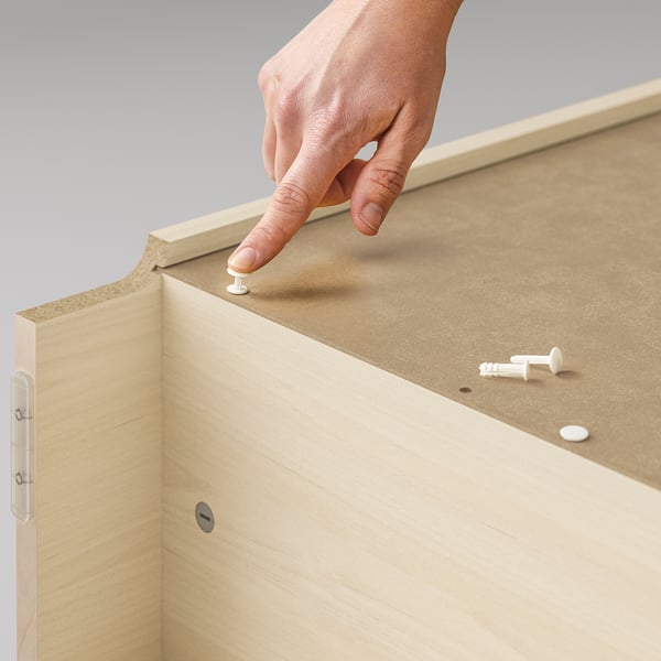 BILLY / OXBERG Rak buku berpintu, kesan kayu birch, 80x30x202 cm